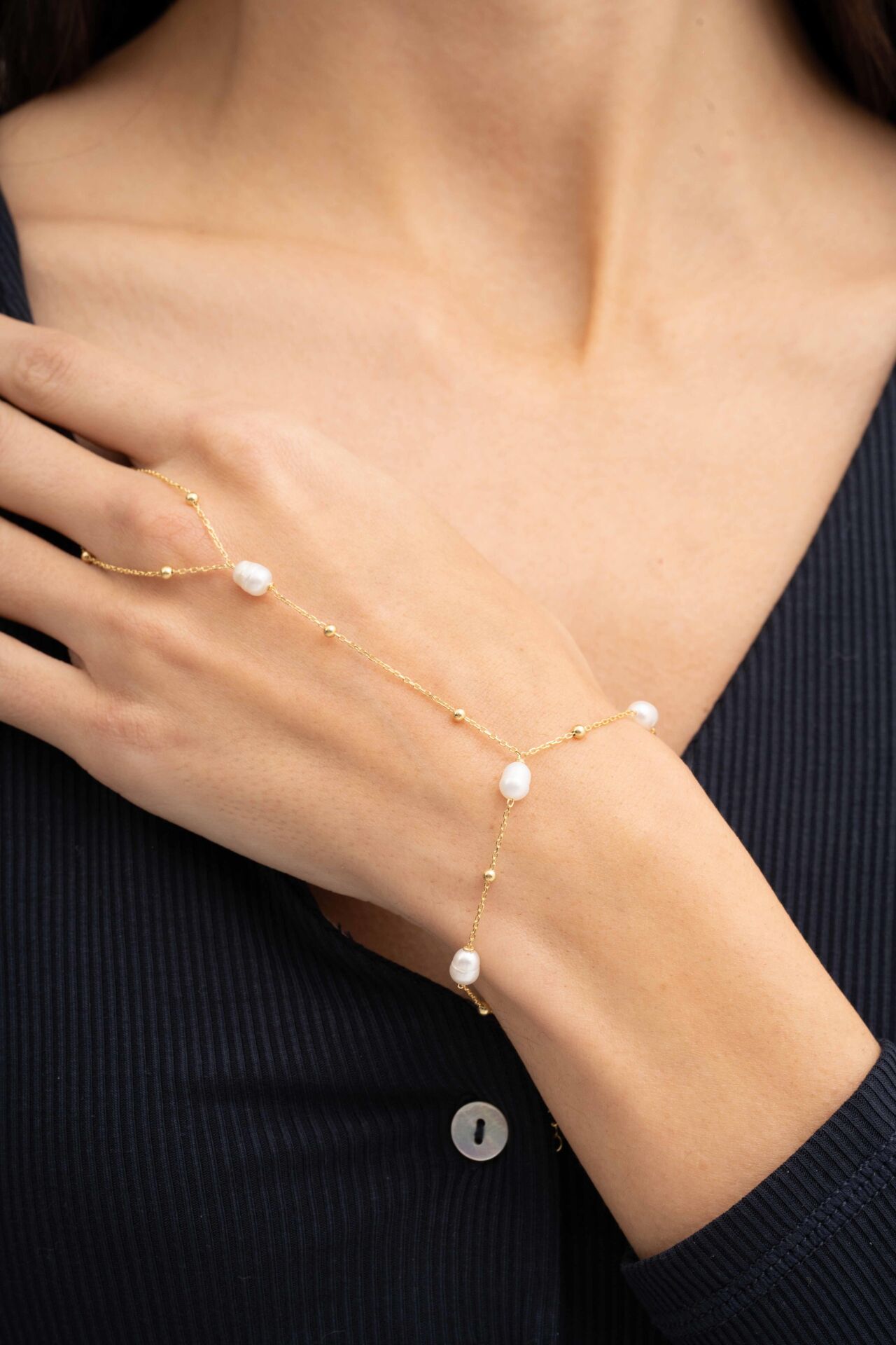 İnci Taşlı Tasarım Altın Kaplama Gümüş Şahmeran 96