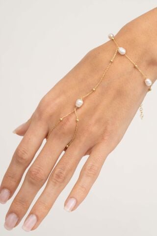 İnci Taşlı Tasarım Altın Kaplama Gümüş Şahmeran 96