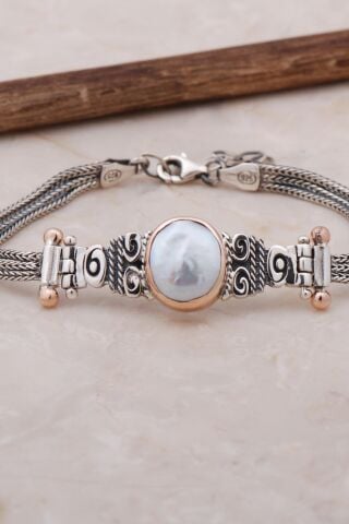 İnci Elişi Tasarım Gümüş Bileklik 3453