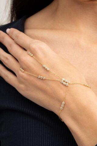 Taşlı Tasarım Altın Kaplama Gümüş Şahmeran 98