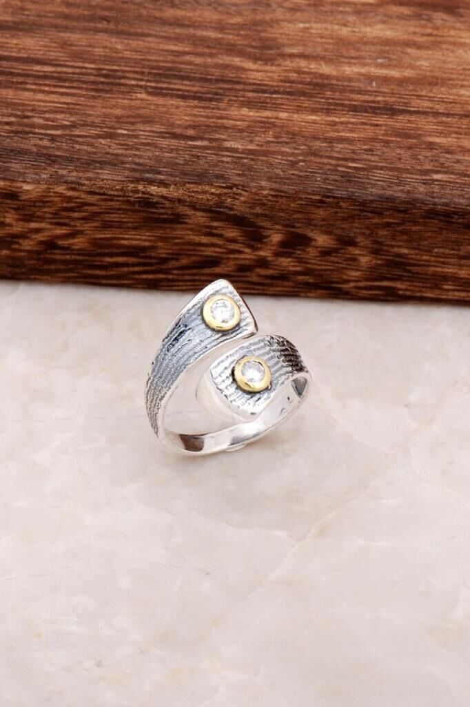 Çekiç Dövme Gümüş Tasarım Yüzük 2853