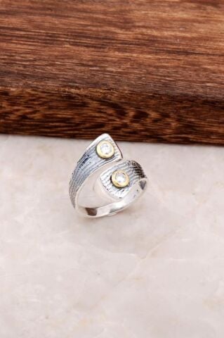 Çekiç Dövme Gümüş Tasarım Yüzük 2853