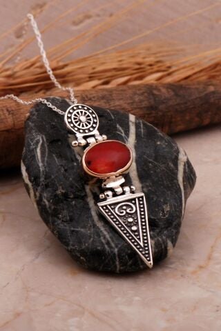 Mercan Antik Tasarım Elişi Gümüş Set 2096