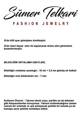 Baget Taşlı Kare Tasarımlı Rodyumlu 925 Ayar Gümüş Bileklik 4934