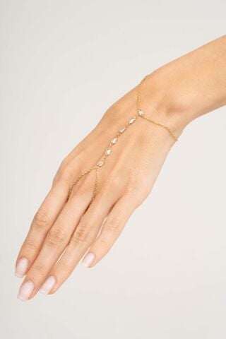 Baget Taşlı Tasarım Altın Kaplama Gümüş Şahmeran 100