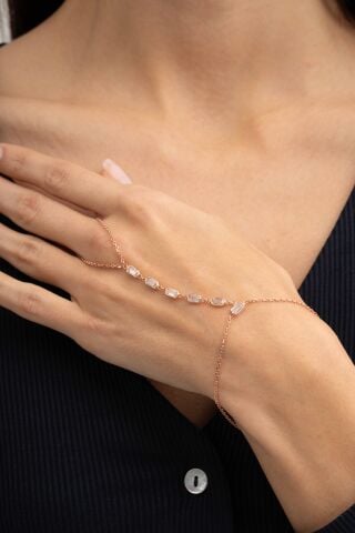 Baget Taşlı Tasarım Rose Gümüş Şahmeran 101