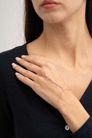 Baget Taşlı Tasarım Rose Gümüş Şahmeran 101