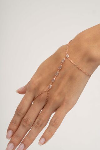 Baget Taşlı Tasarım Rose Gümüş Şahmeran 101