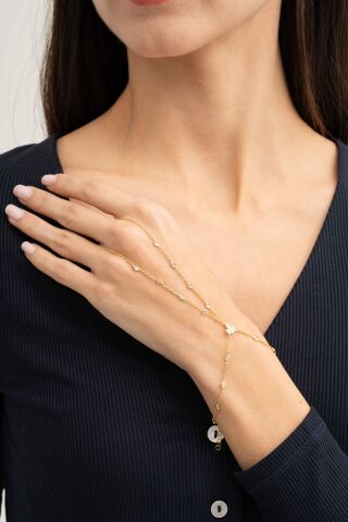 Lotus Taşlı Tasarım Altın Kaplama Gümüş Şahmeran 102