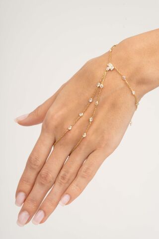 Lotus Taşlı Tasarım Altın Kaplama Gümüş Şahmeran 102