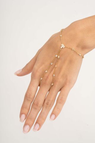 Lotus Taşlı Tasarım Altın Kaplama Gümüş Şahmeran 102