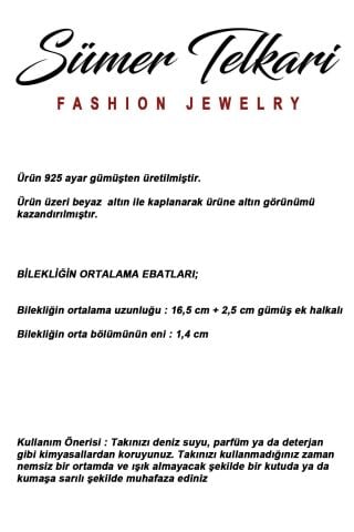 Işıltılı Baget Taşlı Rodyumlu 925 Ayar Gümüş Ataç Bileklik 4937