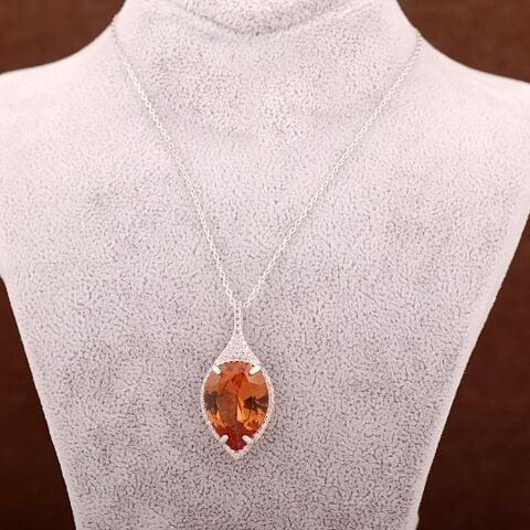 Renk Değiştiren Sultan Taşlı Gümüş Kolye 3630