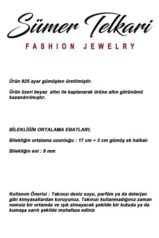 Damla Taşlı Sallantılı Rodyumlu 925 Ayar Gümüş Bileklik 4940