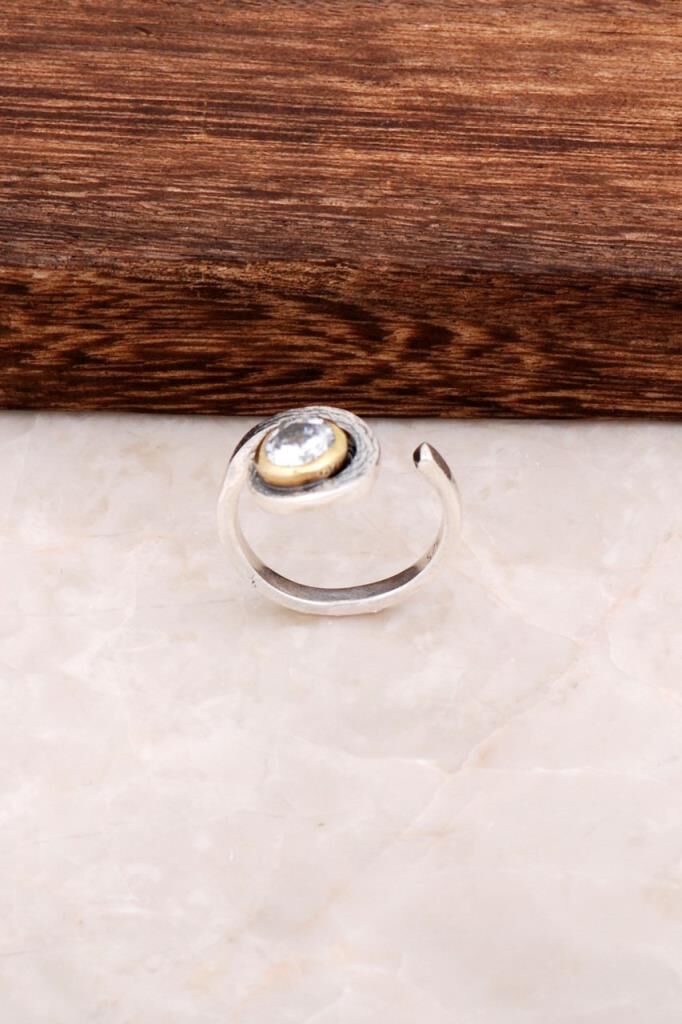 Çekiç Dövme Salyangoz Tasarım Gümüş Yüzük 2859