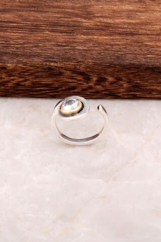 Çekiç Dövme Salyangoz Tasarım Gümüş Yüzük 2859