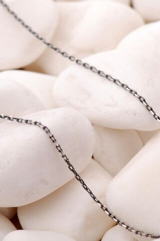 Oksitli Forse 45 Cm Gümüş Zincir Kolye 80