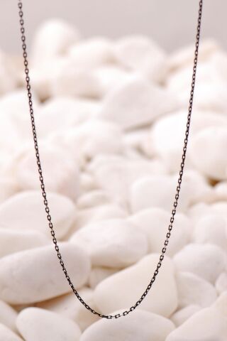 Oksitli Forse 45 Cm Gümüş Zincir Kolye 80