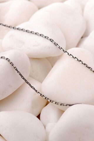 Oksitli Forse 45 Cm Gümüş Zincir Kolye 80