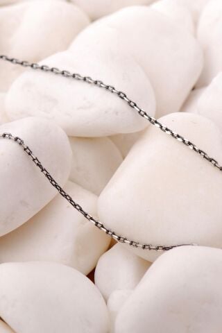 Oksitli Forse 45 Cm Gümüş Zincir Kolye 80