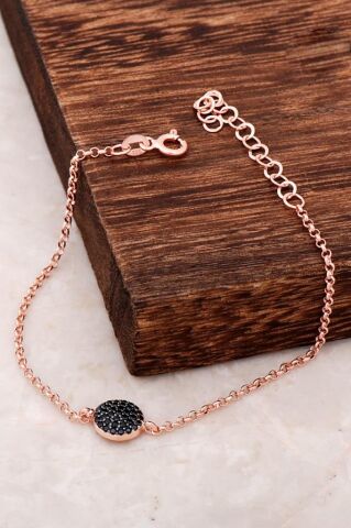 Safir Taşlı Rose Gümüş Bileklik 3064