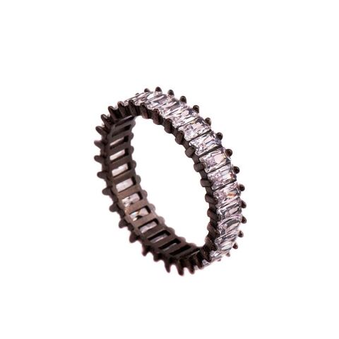 Baget Kesim Zirkon Taşlı Gümüş Yüzük 1315