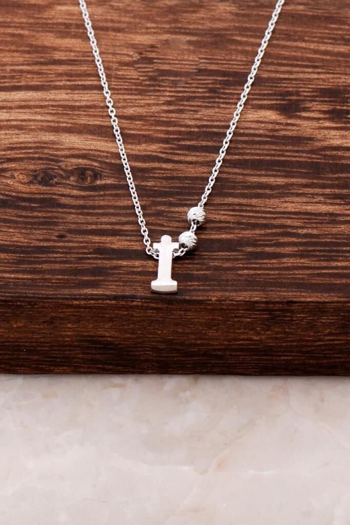 İ Harfli Tasarım Gümüş Kolye 3815