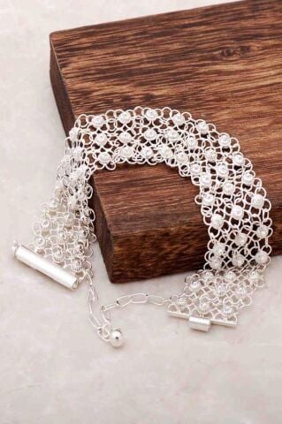 Yöresel Akıtma Kişniş Telkari Gümüş Bileklik 642