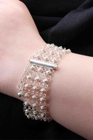 Yöresel Akıtma Kişniş Telkari Gümüş Bileklik 642