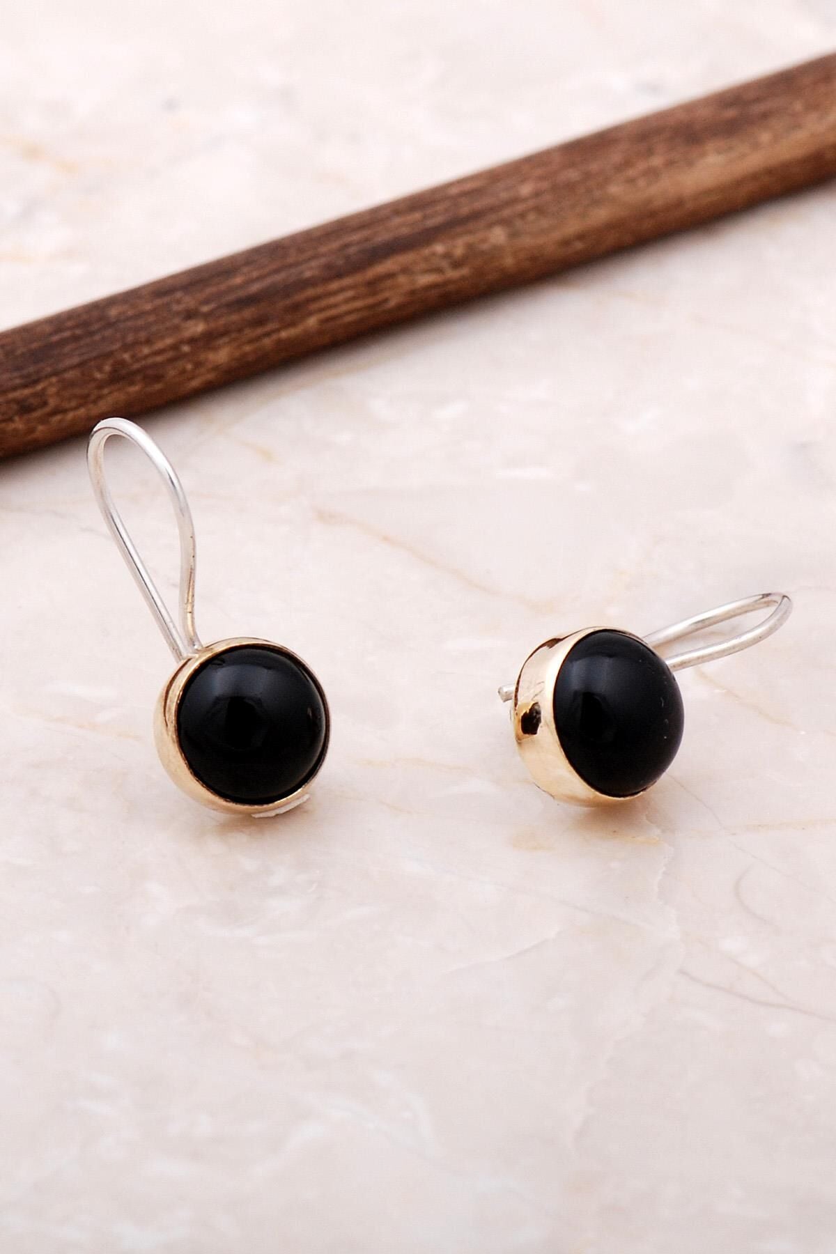 Onix Taşlı Elişi Trend Gümüş Küpe 5066