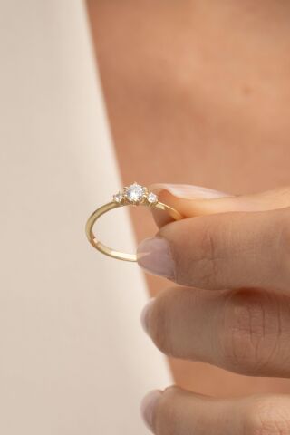 Tria Altın Kaplama Gümüş İnce Yüzük 5947