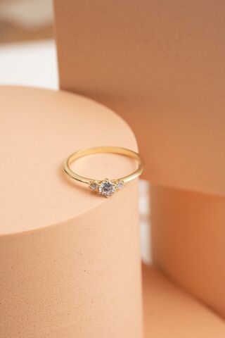 Tria Altın Kaplama Gümüş İnce Yüzük 5947