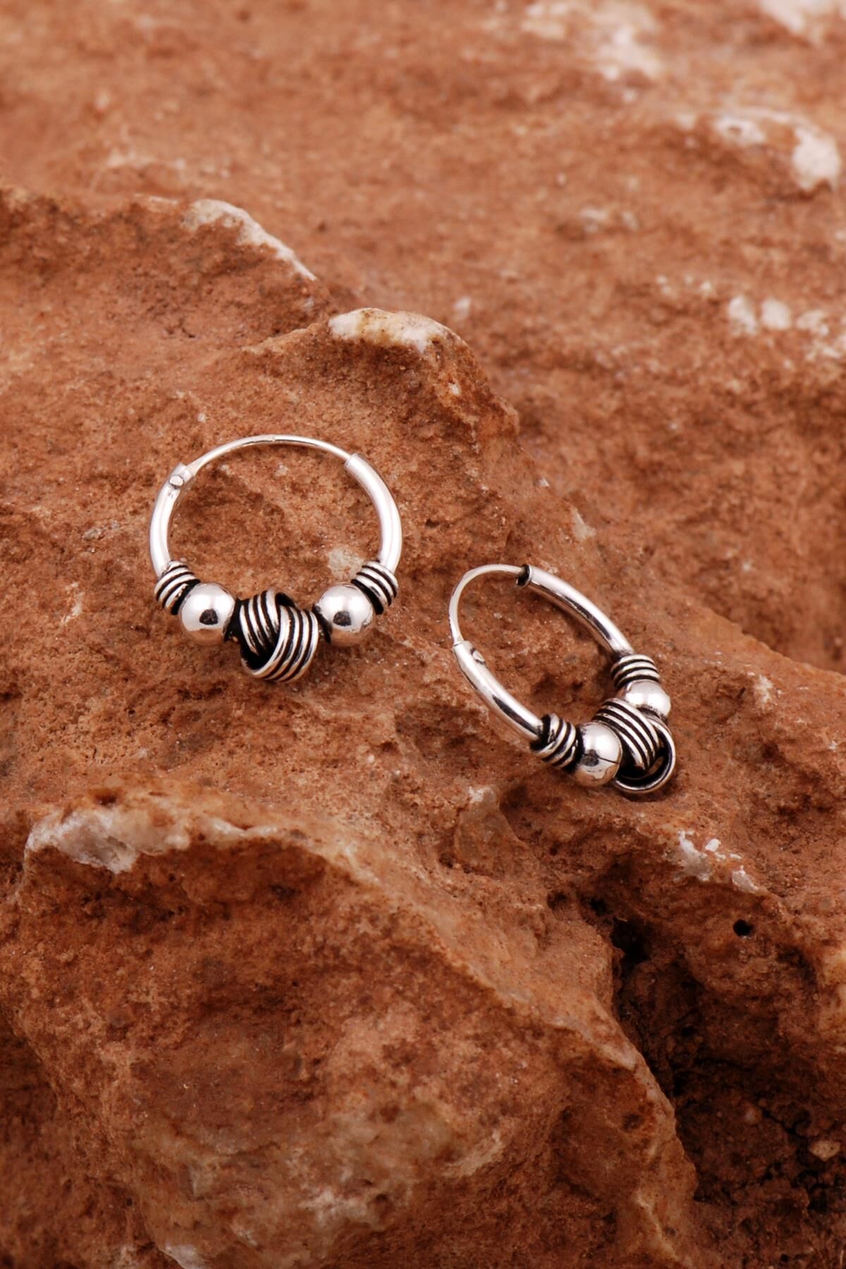 Şarnel Elişi Tasarım Sarma 16 Mm Gümüş Halka Küpe 6889