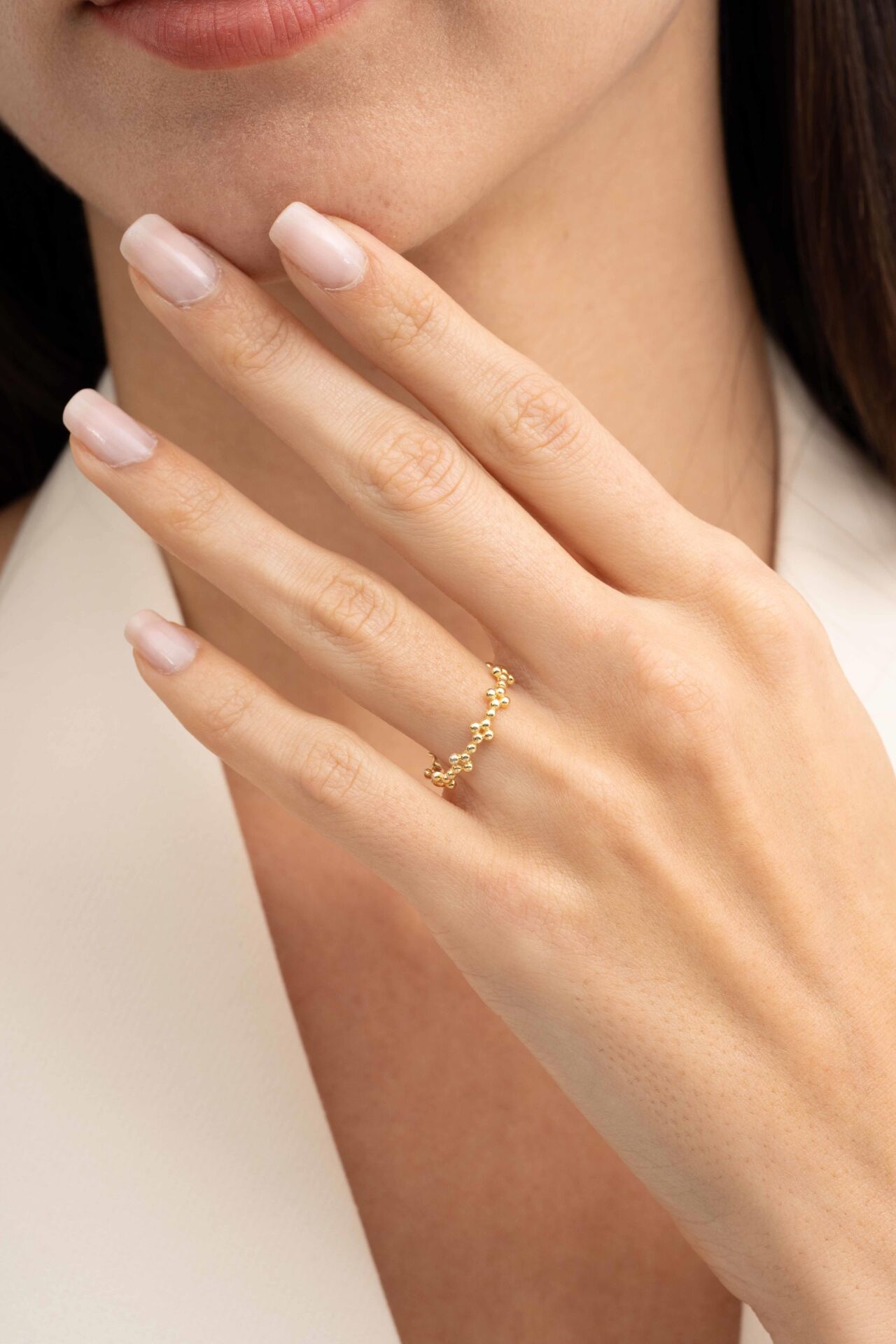 Tomurcuk Altın Kaplama Gümüş İnce Yüzük 5950