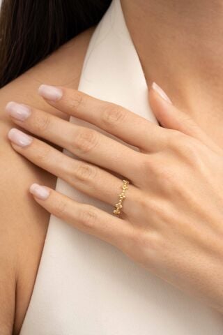 Tomurcuk Altın Kaplama Gümüş İnce Yüzük 5950