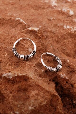 Şarnel Elişi Tasarım Sarma 16 Mm Gümüş Halka Küpe 6890