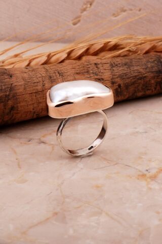 İnci Elişi Tasarım Trend Gümüş Yüzük 3053