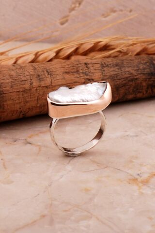 İnci Elişi Tasarım Trend Gümüş Yüzük 3053