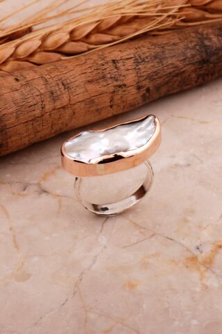 İnci Elişi Tasarım Trend Gümüş Yüzük 3053