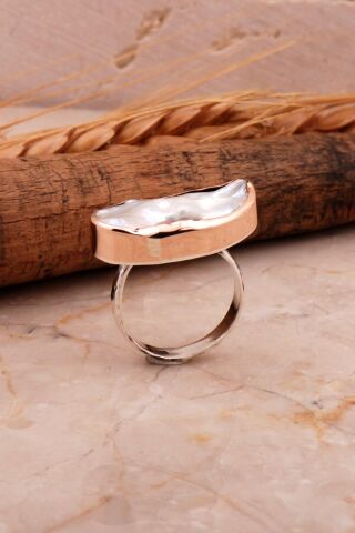 İnci Elişi Tasarım Trend Gümüş Yüzük 3053