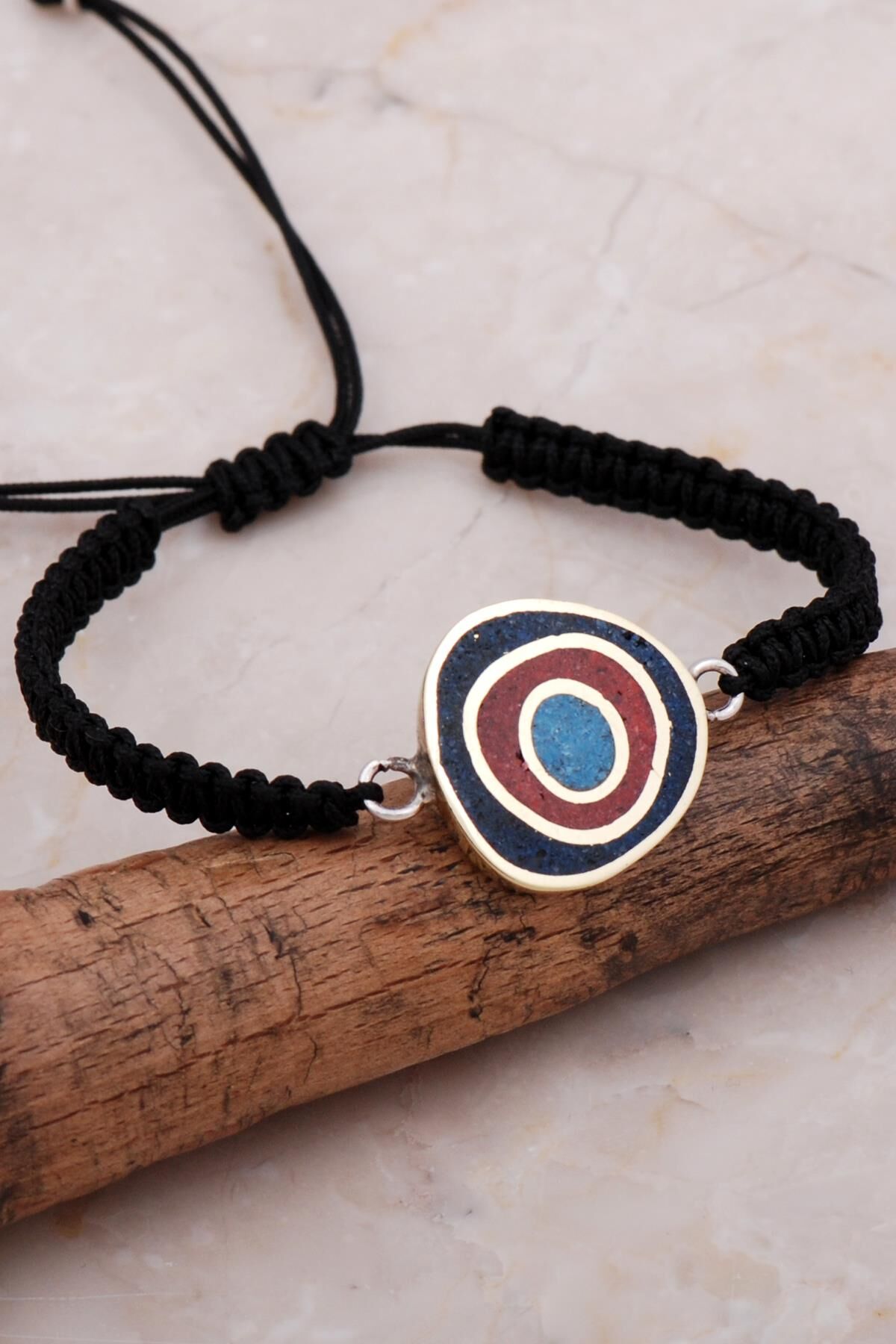 Mozaik İşlemeli Renkli Gümüş Makrome Bileklik 4272