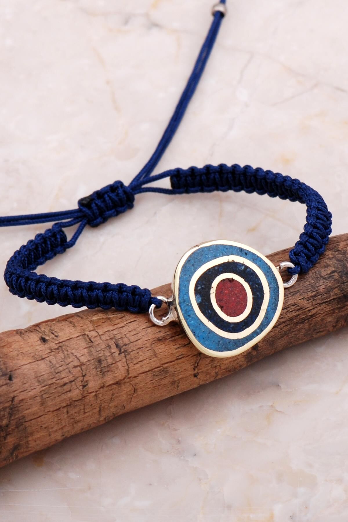 Mozaik İşlemeli Renkli Gümüş Makrome Bileklik 4273