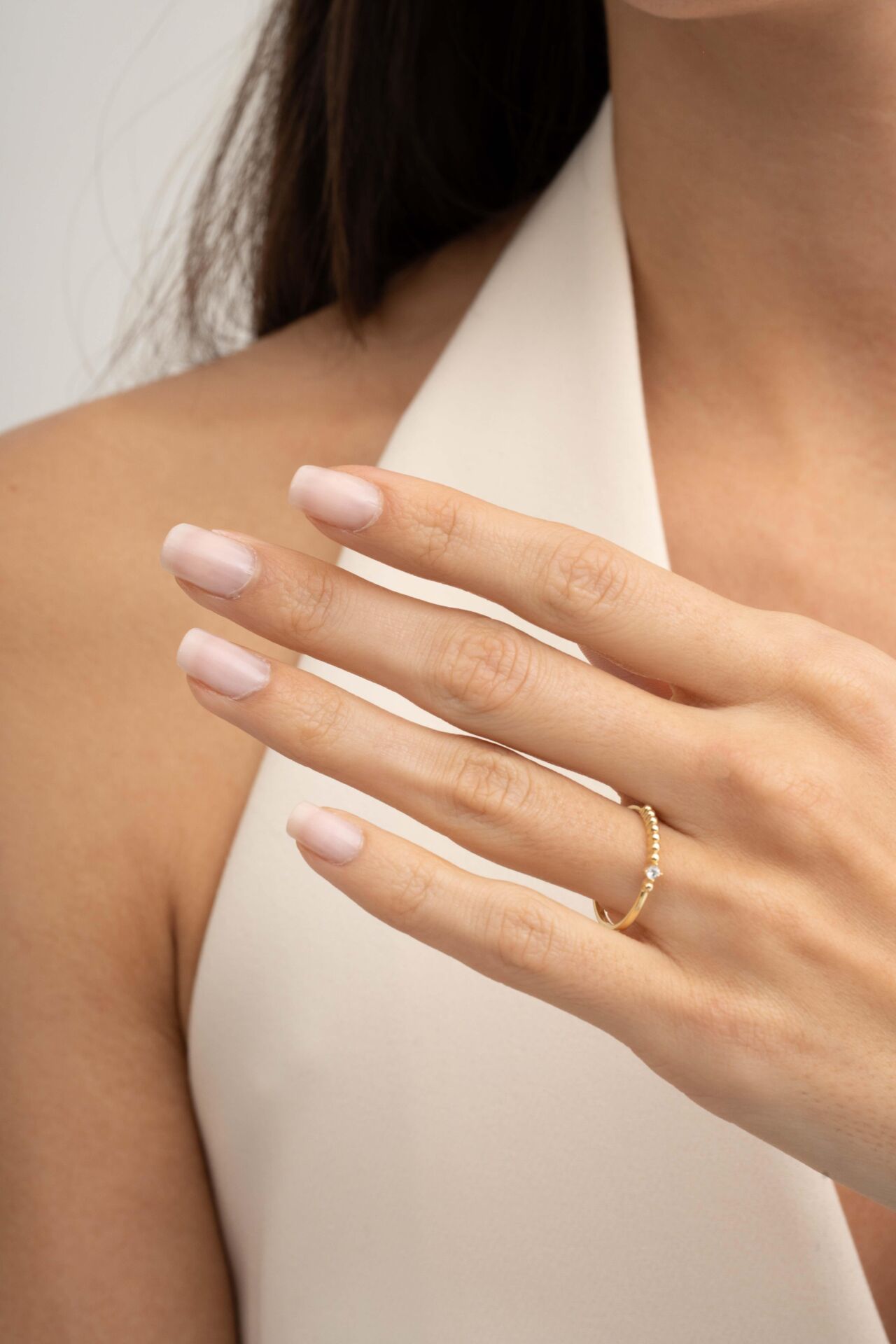 Taşlı Toplu Altın Kaplama Gümüş İnce Yüzük 5954