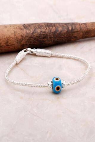 Kazaziye Dorika Nazar Boncuklu 1000 Ayar Gümüş Bileklik 3455