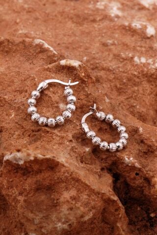 Toplu Rodyumlu Gümüş 16 Mm Halka Küpe 6896