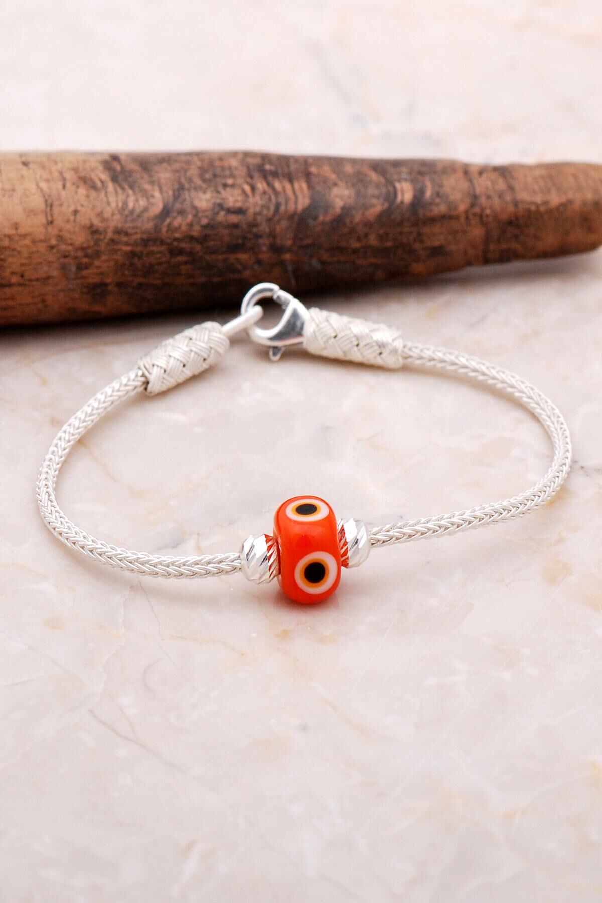 Kazaziye Dorika Nazar Boncuklu 1000 Ayar Gümüş Bileklik 3459