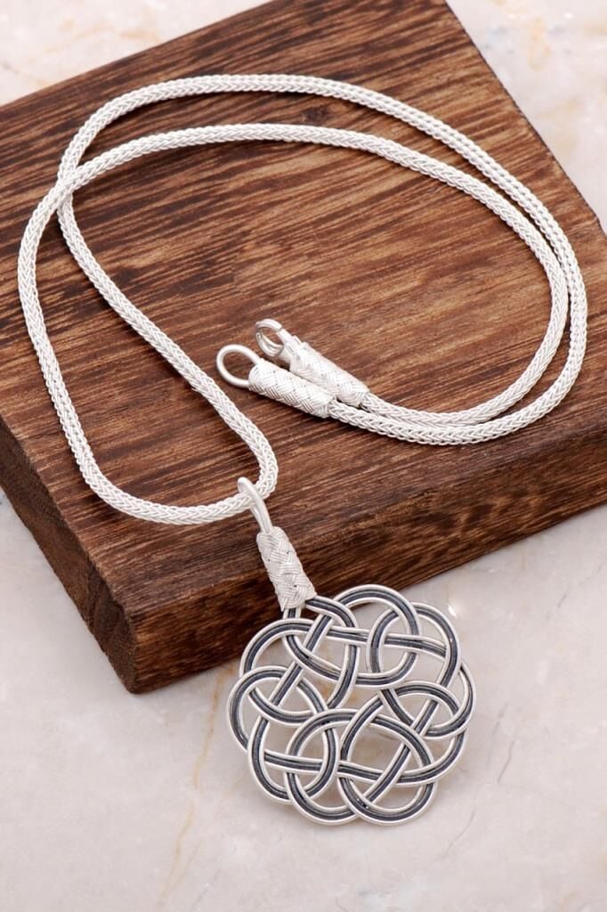 Aşk Düğümü Kazaziye El Sarması Gümüş Kolye 1448