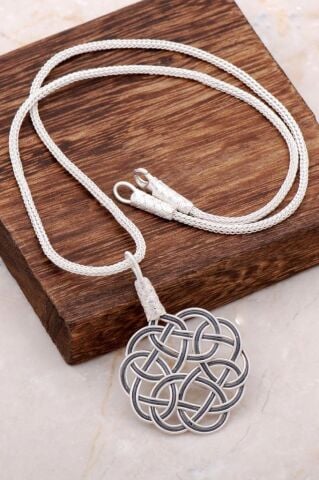 Aşk Düğümü Kazaziye El Sarması Gümüş Kolye 1448