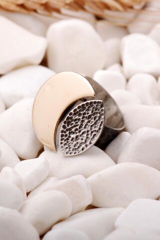 Çekiç Dövme Elişi Tasarım Gümüş Yüzük 3473