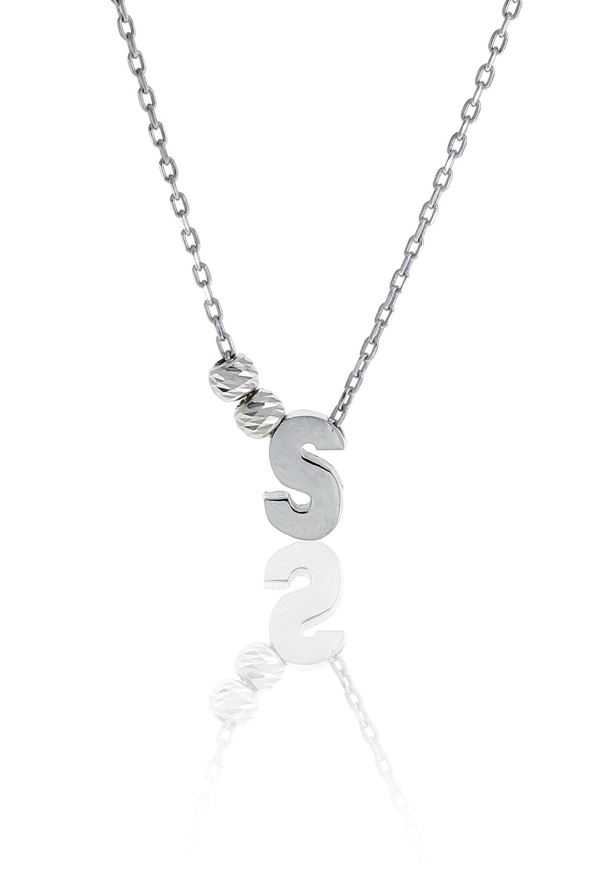 S  Harfli Tasarım Gümüş Kolye 3835